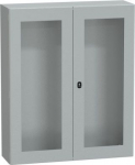 Wall mounted steel enclosure, PanelSeT S3D, double transparent door, without mounting plate, 1200x10 NSYS3D121030DT | 3606480160035