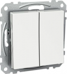 Rocker switch, 2-circuits, screwless, white, Exxact WDE002516 | 3606480200885