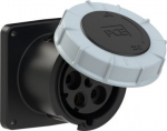 CEE-flanged socket 5x125A(3P+N+PE) 7h IP67 POWER TWIST 120x120 black 345-7 | 9003399118746