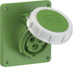 CEE-flanged socket 3x16A(2P+PE) 10h IP67 92x100 sloping green 4132-10 | 9003399116759