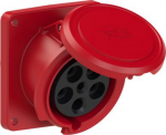 CEE-flanged socket 5x63A(3P+N+PE) 6h IP44 106x110 sloping red POWER TWIST 4351-6FD | 9003399378027