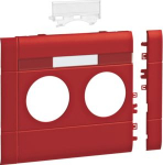 Frontplate 2-gang socket outlet for BRA/H/S 120 with LF stackable hfr red GB120213020 | 4012740855891
