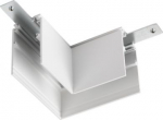 The mechanical L-connector connects two 48V TRACK systems around a corner. This allows it to blend in with the high-quality design concept. Suitable for used low voltage track systems, it is available in black or white. 1006584 | 4024163271622