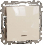 Two way switch 10AX beige with blue locator LED Sedna Design SDD112106L | 3606481478733
