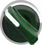 Green illuminated selector switch head &Oslash;22 2-position spring return. range of product: Harmony XB4 - product compatibility: integral LED - device short name: ZB4 - mounting diameter: 22 mm - operator position information: 2 positions 90&deg;. ZB4BK1433 | ...