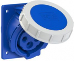 CEE-flanged socket 4x32A (3P+PE) 9h IP67 80x97, blue, sloping 4242-9f78 | 9003399725784