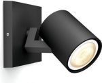 Hue Runner single spot black 1x4.2W, 230V, White Ambiance 929003812401 | 8720169320710
