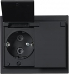 Socket outlet with Hinged Lid, Black, IP44, 302ESW-885, Impressivo 2TKA00004468 | 6438199008660