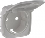 Cover plate Valena Allure - 2P+E socket - with flap - German standard - alu 754847 | 3414970509109