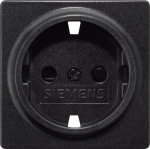 Socket outlet cover, w. earth., w. child protection, 55x55mm, DELTA i-system, carbon metallic black 5UH1203 | 4001869287782