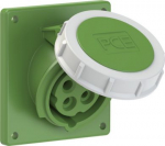CEE-flanged socket 4x16A(3P+PE) 10h IP67 92x100 sloping green 4142-10 | 9003399567117