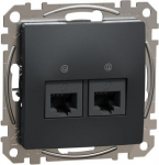 2xRJ45 data outlet CAT5E UTP anthracite Sedna Design SDD114452 | 3606481467195