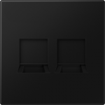 Centre plate 2x modular jack, matt black, LS LS1969-2WESWM | 4011377187047