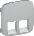 Cover plate Valena Allure - double RJ 45/RJ 11 socket - aluminium 755427 | 3414970484888