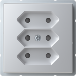 3-gang Euro socket outlet with center plate. There are terminals for each contact of the socket outlet for max 4 rigid wires and 2 X-terminals for 2-rigid wires. The socket outlet insert without the cover plate is screen-protected. 2TKA00000451 | 643 ...