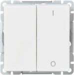 Switch with screwless terminals. The terminals are for max 2 rigid wires. Including switch insert and rocker. 2TKA00002741 | 6438199009520