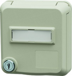 Panel mounted socket Cepex SCHUKO with lock and labelling field 16A, 230V, IP54, pearl white 4577 | 4015394315407