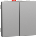 2 Switch, New Unica, 1-pole 2-way, 10AX, 2 modules, screwless terminals, painted, IP4X, aluminium NU321330 | 3606489455521