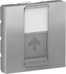 Cover plate for RJ45 socket, 2mod., aluminium, New Unica NU946130 | 3606489458935