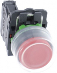 Push button, Harmony XB5, plastic, projecting, red, 22mm, spring return, booted, unmarked, 1NC XB5AP42 | 3389110903690