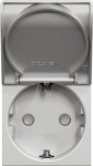 1-gang socket-outlet, 2P+E, shutter, 16A 250V, IP21D, Aluminium NU303730TA | 3606489453909