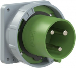 CEE-flanged plug 3x125A (2P+PE) 10h IP67 POWER TWIST green 643-10