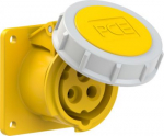 CEE-flanged socket 3x16A (2P+PE) 4h IP67 70x70 yellow 3132-4F70 | 9003399358043