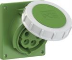 CEE-flanged socket 5x16A(3P+N+PE) 10h IP67 92x100 sloping green 4152-10