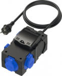 Distribution box 3x16A (2p+PE), 6f IP44 black ST.ANTON, with cable H07RN-F 3G2,5qmm, 1,5m 9439015 | 9003399392498