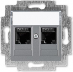 5014H-A61018 69W Datora 2x rozete 2xRJ45 cat6 ar virsmiņu terauda 2CHH296118A6069 | 8592624111450