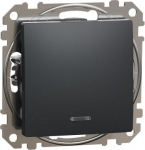 Two way switch 10AX anthracite with blue locator LED Sedna Design SDD114106L | 3606481479938