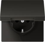 Socket outlet with hinged lid, 16A/250V, screwless, anthracite, LS AL1520KLAN | 4011377064096