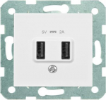 USB Socket 2x 5V, 2A, white, Karre 90967101 | 8681224505520