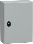 Spacial S3D plain door with mount.plate. H400xW300xD150 IP66 IK10 RAL7035.. range of product: Spacial S3D - device application: multi-purpose - product or component type: compact enclosure - enclosure nominal height: 400 mm - enclosure nominal width: ...