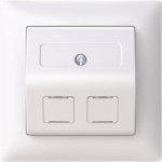 FOTJ6208.05-916, RJ45 outlet, 2-gangs, white, Saga 2TKA00004984 | 6438199011042