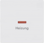 With marking "Heizung". As cover for flush-mounted 1gang 1way, 1gang 2way switch, intermediate switch, push-button and control switch 1gang 2way. As cover for 2-pole or 3-pole flush-mounted on-off switch and 2-pole control on-off switch. 2CKA001751A3 ...