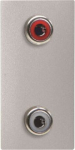 Color: Silver.   Front: 2x RCA connectors (Red / White)   Rear: screw terminals (4 wires)   Size: 1 module. 2CLA215520N1301 | 8427238142135
