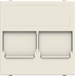 Color: White.   Cover plate for two 201X.X connectors and/or and housings (refs.: 2017.2, 2017.3, 2018.5, 2018.6, 2018 and 2018.8)   With labeling area for stickers   With shutter   Size: 2 modules. 2CLA221640N1101 | 8427238201672