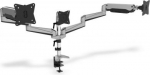 Digitus Desk Mount | Triple Monitor Gas Spring Mount DA-90363 | Adjustable Height, Tilt, Swivel | 15-27 " | Maximum weight (capacity) 3x6 kg | Silver DA-90363 | 4016032425571