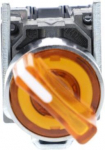 Illuminated selector switch, Harmony XB4, metal, orange handle, 22mm, universal LED, 3 positions, 1N XB4BK135M5 | 3389118223288