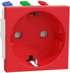 1-gang socket-outlet, 2P+E, shutter, 16A 250V, IP21D, red NU305703 | 3606489454180