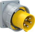 CEE-flanged plug angled 5x125A (3P+N+PE) 4h IP67 POWER TWIST yellow 745-4