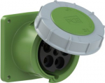 CEE-flanged socket 5x125A(3P+N+PE) 10h IP67 POWER TWIST 120x120 green 345-10
