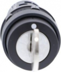 Key selector switch, &Oslash; 22, keylock, 3 positions, 2 NO, Ronis 455 center. range of product: Harmony XB7 - device short name: XB7 - mounting diameter: 22 mm - product weight: 0.05 kg - IP degree of protection: IP20 (rear face) conforming to IEC 60529,  ...