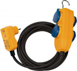 Extension 4-socket, 5m H07RN-F 3G1.5, with switch, IP54, black/yellow 1168720010 | 4007123647736