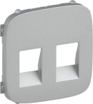 Cover plate Valena Allure - double loudspeaker socket - aluminium 755377 | 3414970459671