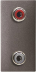 Color: Anthracite.   Front: 2x RCA connectors (Red / White)   Rear: screw terminals (4 wires)   Size: 1 module. 2CLA215520N1801 | 8427238142142