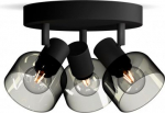 Ceiling/wall spotlight Sleet, E14, on one plate, 3x25W, IP20, black 929004106901 | 8720169299658