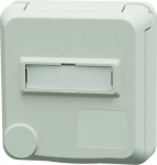 Panel mounted socket Cepex SCHUKO with labelling field 16A, 230V, IP54, pure white 4580 | 4015394315384
