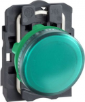 Pilot light, Harmony XB5, plastic, green, 22mm, plain lens for BA9s bulb, lt 250V XB5AV63 | 3389110903973